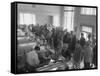 Wealthy Casper Residents Lining Up in the Casper National Bank-Peter Stackpole-Framed Stretched Canvas