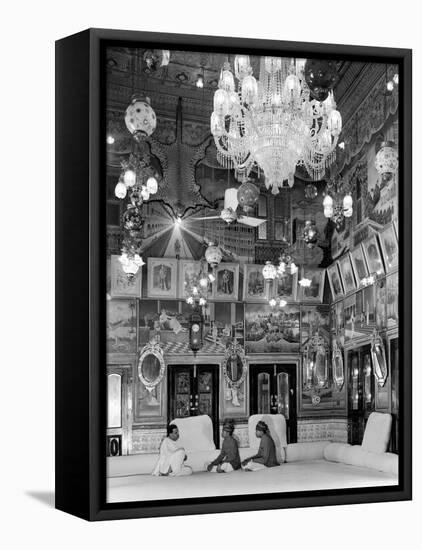 Wealthy Indian Moneylender Bhanwar Rampuria Relaxing with His Brothers at Home-Margaret Bourke-White-Framed Stretched Canvas