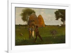 Weaning the Calf, 1875-Winslow Homer-Framed Giclee Print