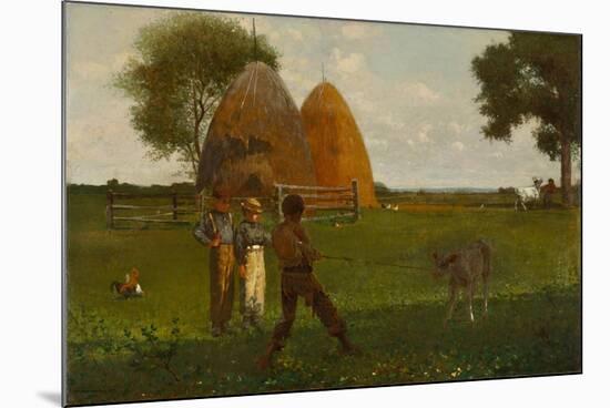 Weaning the Calf, 1875-Winslow Homer-Mounted Giclee Print