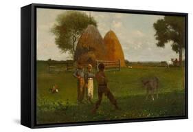 Weaning the Calf, 1875-Winslow Homer-Framed Stretched Canvas