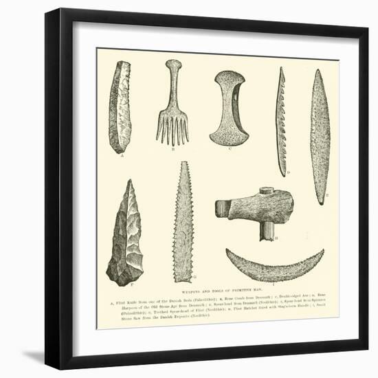 Weapons and Tools of Primitive Man-null-Framed Giclee Print