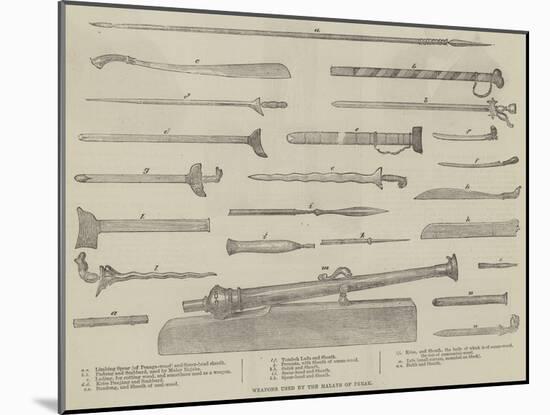 Weapons Used by the Malays of Perak-null-Mounted Giclee Print