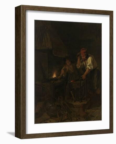 Weaponsmith-Gabriel Metsu-Framed Art Print