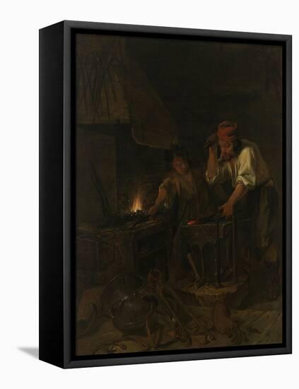 Weaponsmith-Gabriel Metsu-Framed Stretched Canvas