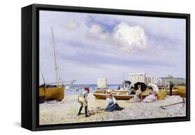 Wear Bay Beach, Folkestone-Frank M. Chase-Framed Stretched Canvas