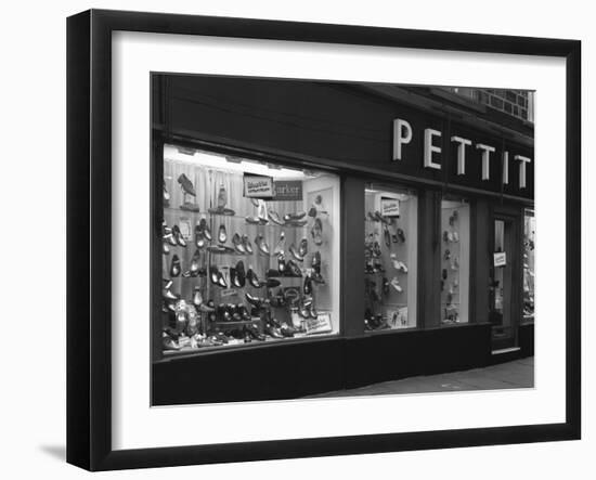 Wearra Shoes, Shop Window Display, Mexborough, South Yorkshire, 1960-Michael Walters-Framed Photographic Print