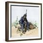 Weary Infantryman Resting by the Wayside, US Civil War-null-Framed Giclee Print