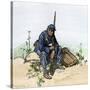 Weary Infantryman Resting by the Wayside, US Civil War-null-Stretched Canvas