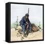 Weary Infantryman Resting by the Wayside, US Civil War-null-Framed Stretched Canvas