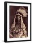 Weasel Tail (Apohsuyis). this Indian Piegan Wears the Famous War Hedge in Eagle Feathers and Weasel-Edward Sheriff Curtis-Framed Giclee Print