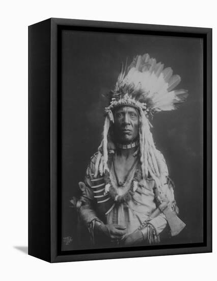 Weasel Tail Piegan Indian Native American Curtis Photograph-Lantern Press-Framed Stretched Canvas