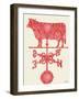 Weather Vane Cow-Tina Carlson-Framed Art Print
