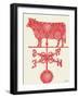 Weather Vane Cow-Tina Carlson-Framed Art Print