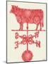 Weather Vane Cow-Tina Carlson-Mounted Art Print