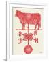 Weather Vane Cow-Tina Carlson-Framed Art Print