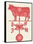 Weather Vane Cow-Tina Carlson-Framed Stretched Canvas