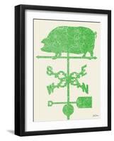 Weather Vane Hog-Tina Carlson-Framed Art Print