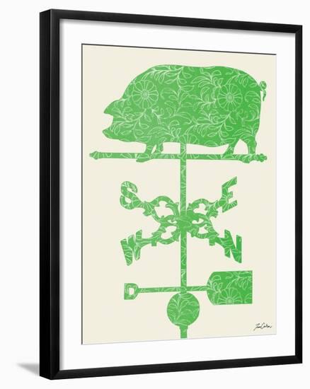 Weather Vane Hog-Tina Carlson-Framed Art Print