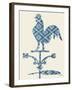 Weather Vane Rooster-Tina Carlson-Framed Art Print