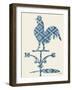 Weather Vane Rooster-Tina Carlson-Framed Art Print