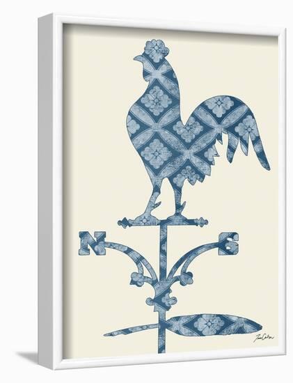 Weather Vane Rooster-Tina Carlson-Framed Art Print