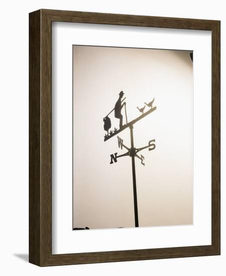 Weather Vane with Old Man and Cane-null-Framed Photographic Print