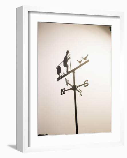 Weather Vane with Old Man and Cane-null-Framed Photographic Print