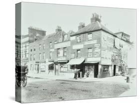 Weatherboard Houses and Shops on the Albert Embankment, Lambeth, London, 1900-null-Stretched Canvas