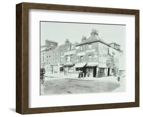 Weatherboard Houses and Shops on the Albert Embankment, Lambeth, London, 1900-null-Framed Photographic Print