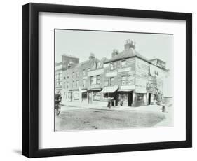 Weatherboard Houses and Shops on the Albert Embankment, Lambeth, London, 1900-null-Framed Photographic Print