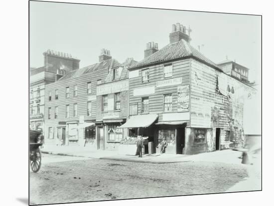 Weatherboard Houses and Shops on the Albert Embankment, Lambeth, London, 1900-null-Mounted Photographic Print