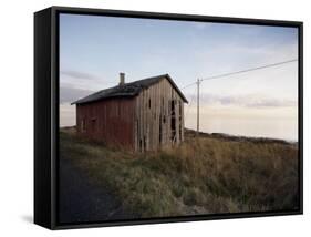 Weathered Barn on Coast, Lofoten Islands, Norway, Scandinavia, Europe-Purcell-Holmes-Framed Stretched Canvas