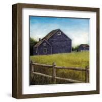 Weathered Barns Navy-David Carter Brown-Framed Art Print