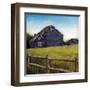 Weathered Barns Navy-David Carter Brown-Framed Art Print