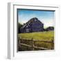 Weathered Barns Navy-David Carter Brown-Framed Art Print