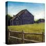 Weathered Barns Navy-David Carter Brown-Stretched Canvas