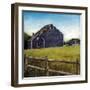 Weathered Barns Navy-David Carter Brown-Framed Art Print