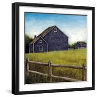 Weathered Barns Navy-David Carter Brown-Framed Art Print