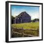 Weathered Barns Navy-David Carter Brown-Framed Art Print