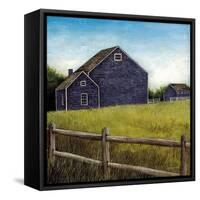 Weathered Barns Navy-David Carter Brown-Framed Stretched Canvas