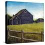 Weathered Barns Navy-David Carter Brown-Stretched Canvas