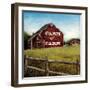 Weathered Barns Red with Words-David Cater Brown-Framed Art Print