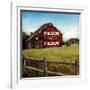 Weathered Barns Red with Words-David Cater Brown-Framed Art Print