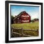 Weathered Barns Red with Words-David Cater Brown-Framed Art Print