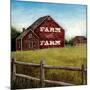 Weathered Barns Red with Words-David Cater Brown-Mounted Art Print