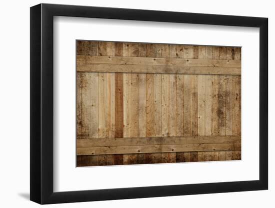 Weathered Cedar Background Panel.-Hannamariah-Framed Photographic Print