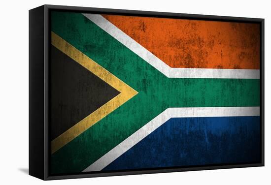 Weathered Flag Of South Africa, Fabric Textured-Gilmanshin-Framed Stretched Canvas