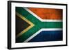 Weathered Flag Of South Africa, Fabric Textured-Gilmanshin-Framed Art Print