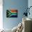 Weathered Flag Of South Africa, Fabric Textured-Gilmanshin-Mounted Art Print displayed on a wall